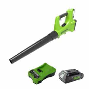 מפוח עלים 24V+סוללה 2A+מטען מהיר greenworks