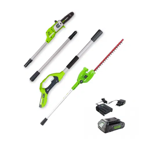 קיט קומבי גובה 24V - מסור גבהים + מגזמת גובה + סוללה 2A + מטען מיקרו