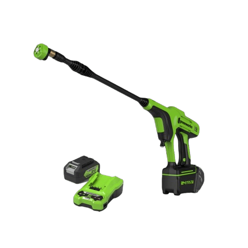 אקדח שטיפה בלחץ נטען 24v סוללה  4.0Ah ומטען מהיר - GREENWORKS 99788/1 24V