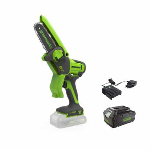 מסור שרשרת נטען מיני לגיזום 24V+ סוללה 4.0Ah + מטען מיקרו