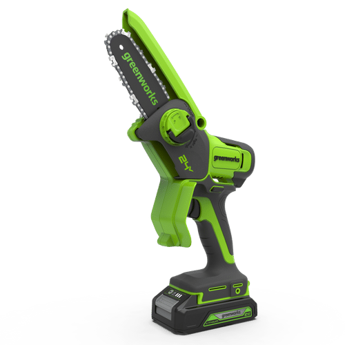 מסור שרשרת מיני נטען 24V עם סוללת 2 אמפר ומטען - GREENWORKS 99788 24V