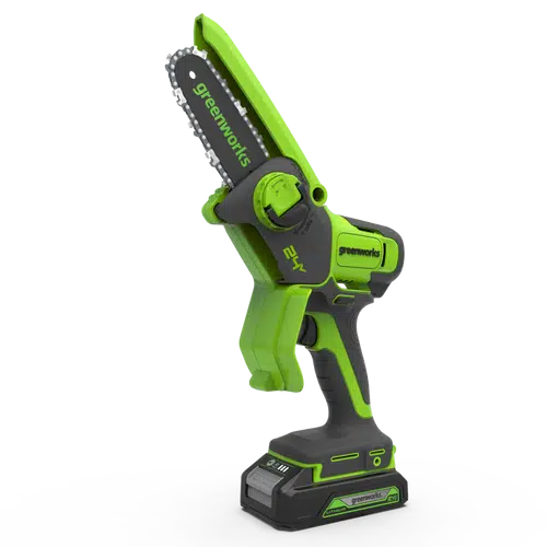 מסור שרשרת מיני נטען 24V עם סוללת 2 אמפר ומטען - GREENWORKS 99788 24V